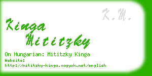 kinga mititzky business card